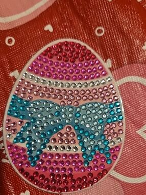 Handmade Sparkling Gemstone Egg Magnet- Pink, Blue & Silver